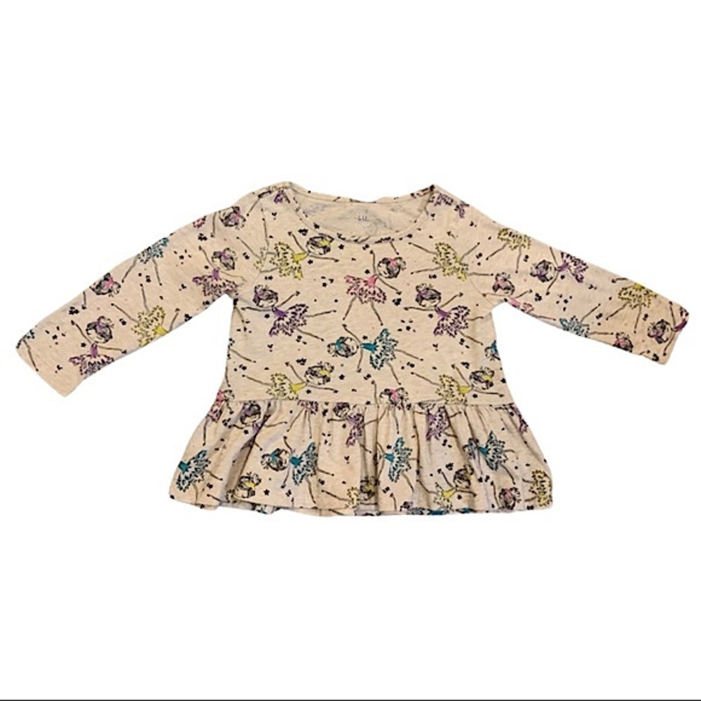 🎄Gap ballerina long sleeve peplum top Size: 18-24 Months